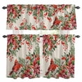 thumbnail image 1 of Cardinal Bird Kitchen Curtains Sets for Windows 36 Inch Length, Pine Cones Poinsettia Berry Floral Beige Rod Pocket Window Treatments Tier Curtains and Valances Set for Bedroom/Bathroom, 1 of 8