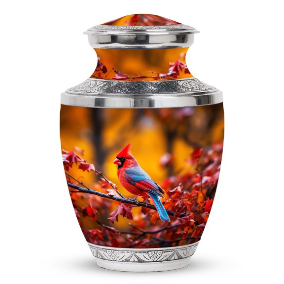 Cardinal Bird Large Urn for Cremation Ashes - Gentle Farewell for Mother - Decorative Keepsake Funeral Urns For Human Ashes - Memorial Urns 10 Inch