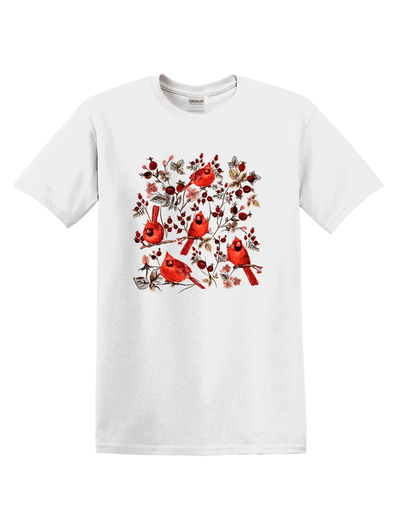 Cardinal Bird Lover Red Watching Watcher Cute Animal Graphic T-Shirt