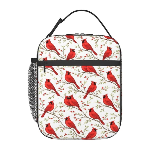 Cardinal Bird Lunch Bag Portable Insulated Lunch box with Handle For both men and women
