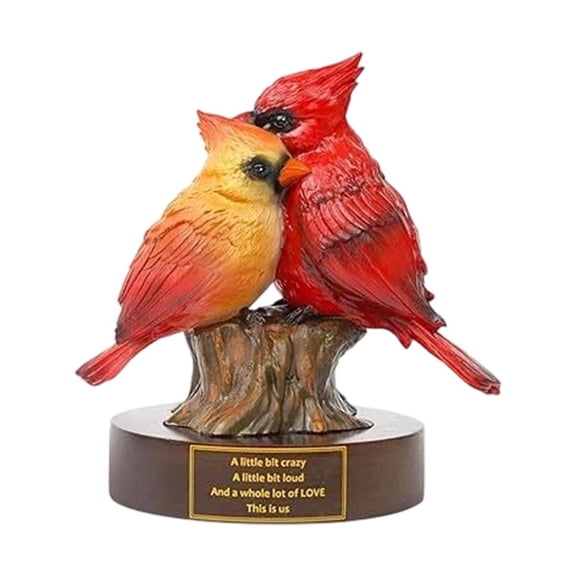 Cardinal Bird Memorial Statue, Bereavement Sympathy Remembrance Thinking-of-You Gift, Red Cardinal Polyresin Figurine with Comforting Poem Base