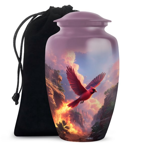 Cardinal Bird Memorial Urns for Adult Male – Red Bird Urn for Human Ashes – Cremation Urn for Mom – Funeral Urns for Human Ashes Adult Female – 10 Inch