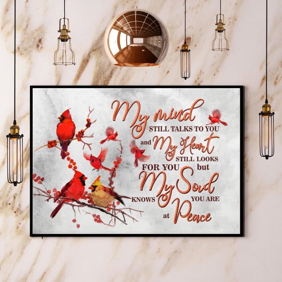 Cardinal Bird My Mind Still Talk To You Paper Poster No Frame Matte Wall Art Decor 11 x 17 Inch Poster