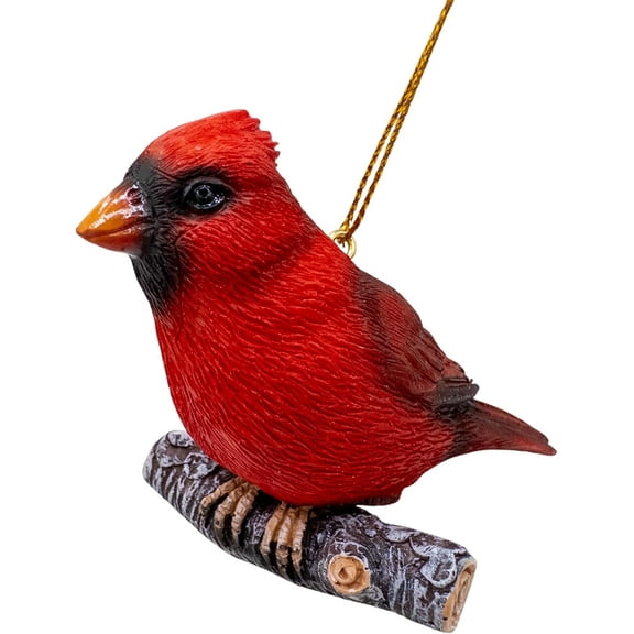 Cardinal Bird On Branch Christmas Tree Ornament