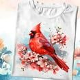 thumbnail image 1 of Cardinal Bird Shirt: Floral Spring Garden Tee TSHIRT All Size S-5XL, 1 of 5