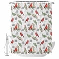 thumbnail image 1 of Cardinal Bird Shower Curtain, Waterproof Shower Curtains for Bathroom, Berry Holly Branches Winter Plants Washable Fabric Bathtub Curtain Set Bath Decor with 12 Hooks Long 72"x84", 1 of 6