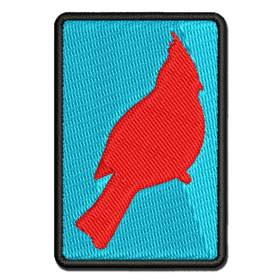 Cardinal Bird Solid Applique Multi-Color Embroidered Iron-On Patch - 2.0 Inch Mini