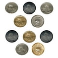 thumbnail image 1 of Cardinal Bird Solid Set of 10 Metal 0.6" (15mm) Sewing Shank Round Buttons - Black Color, 1 of 5