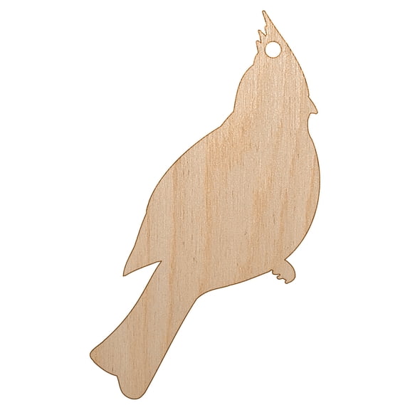 Cardinal Bird Solid Wood Holiday Christmas Tree Ornament Unfinished DIY Pre-Drilled Craft