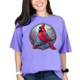 thumbnail image 1 of Cardinal Bird Stained Glass Art T-Shirt Design, Colorful Bird Tee, Unique Graphic Shirt, Artistic Nature Apparel, Gift for Bird Lovers, Violet Comfort Colors T-Shirt, Medium, 1 of 1
