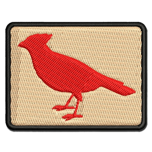 Cardinal Bird Standing Solid Applique Multi-Color Embroidered Iron-On Patch - 2.0 Inch Mini