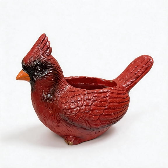 Cardinal Bird Succulent Planter, Resin Red Birds Plant Pot with Drainage Hole, Cardinal Flower Pot Decor for Indoor Outdoor Plants Home Garden Decor