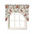 thumbnail image 1 of Cardinal Bird Swag Valances for Windows, Small Curtains Drapes, Holly Branches Berry Winter Beige Kitchen Window Curtains Over Sink Rod Pocket Window Treatment Valance for Bedroom/Bathroom 56"x36", 1 of 5