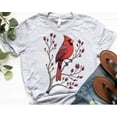 thumbnail image 1 of Cardinal Bird T-Shirt: Red Blossoms, Nature Lover Gift All Size S-5Xl, 1 of 4