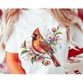 thumbnail image 1 of Cardinal Bird T-Shirt: Spring Flowers, Birdwatching Apparel All Size S-5Xl, 1 of 4