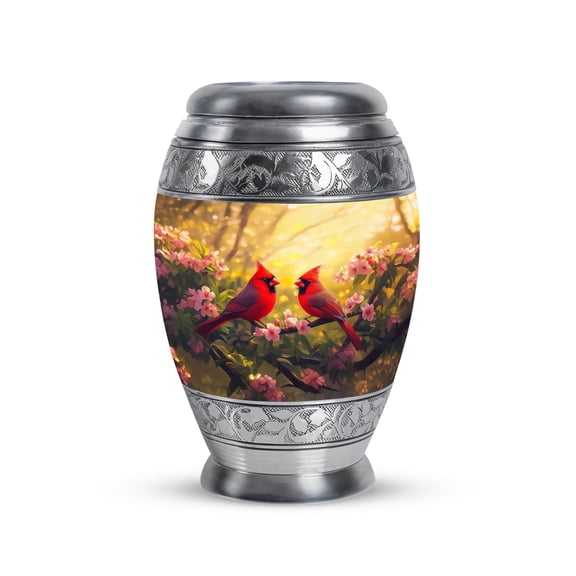 Cardinal Bird Urn for Ashes Adult, Decorative Funeral Urn - Cardinal Bird Theme Cremation & Memorial Sharing Urns for Ashes with Lid - 3inch, Small/Mini Size - Single 1Pcs