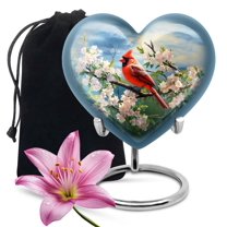 Cardinal Bird Urn For Human Ashes, Heart Shape Urns For Ashes Adult Male, Adult Urn For Dad Ashes, Memorial Urns For Human Ashes, Cremation Urns For Mother Ashes, Adult Urns For Mom 8 Inch