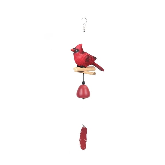 Cardinal Bird Wind Chime – Red Cardinal Gifts for Mother’s Love, Garden & Backyard Hanging Decor, Bird Bell Chimes for Porch, Church, Patio, Outdoor Holiday Decoration (Red)