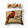 thumbnail image 1 of Cardinal Bird Winter Greenery Bedding Set 3 Pcs Soft Microfiber Quilt Cover For Bedroom Decor, Comforter Cover With 2 Pillowcase, 1 of 5