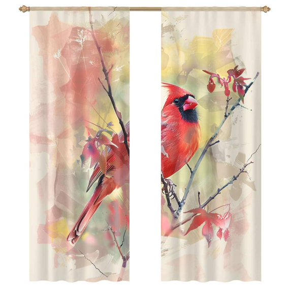 Holly Cardinal Quilted Curtains NCU0HNH576 main image 1