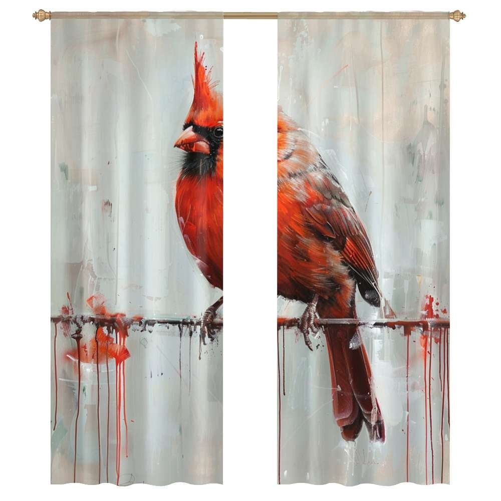 Holly Cardinal Quilted Curtains NCU0HNH576