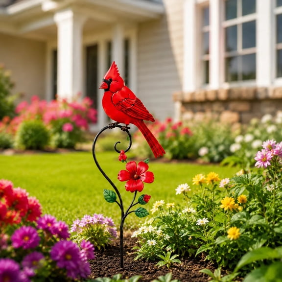 Cardinal Bird Yard Outdoor Decoration Stakes Garden Statue Yard Decor | 23.6 Inch Cardinal Garden Stakes Signs with Stakes, Personalized Unique Funny Gifts, Lawn Ornaments Home Decor (A)