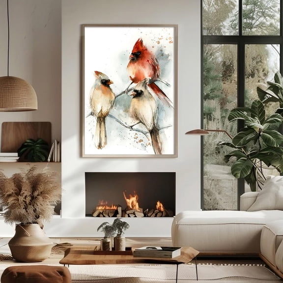 Cardinal Birds Fine Art Print Bird Northern Cardinal Birds Wall Decor