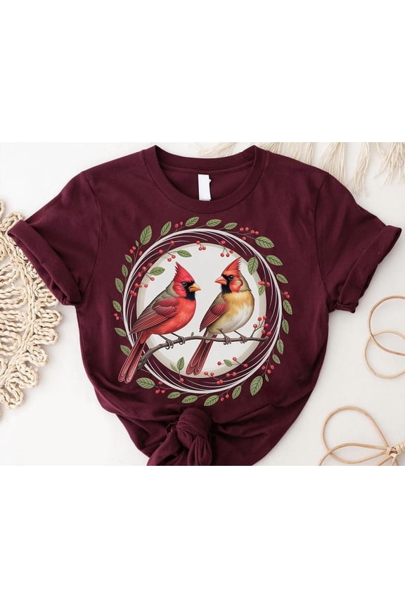 Cardinal Birds Graphic Tee: Nature Lover Birdwatching Shirt TSHIRT All Size S-5XL