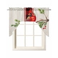 thumbnail image 1 of Cardinal Birds Swag Valances for Windows, Small Curtains Drapes, Xmas Pine Cones Branches Red Plaid Kitchen Window Curtains Over Sink Rod Pocket Window Treatment Valance for Bedroom/Bathroom 56"x36", 1 of 5