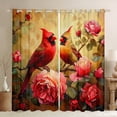 thumbnail image 1 of Cardinal 30%-50% Blackout Curtains for Bedroom,Red Rose Curtains Drapes Romantic Flowers Curtains 2 Panels 42"Wx84"L,Animal Bird Window Curtains, 1 of 5