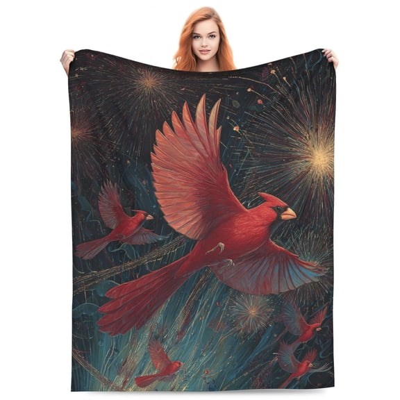 Cardinal Blanket,Lightweight Fleece Blanket For Sofa Bed Couch, Multi-Purpose Home Office Lounge Recliner Furniture Cover Gift 50x40