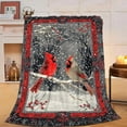 thumbnail image 1 of Cardinal Blanket Red Berry Fleece Throw Blanket Super Soft Warm Cozy Fuzzy Plush Bird Blanket Gifts for Girls Boys Kids Room Christmas Decor, 1 of 8