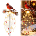 thumbnail image 1 of Cardinal Blessing Garden Stake Light | Solar Christmas Snowflake Red Berry Garden Stake Light, Outdoor Lantern for Garden, Patio, Walkway, Porch, 1 of 9