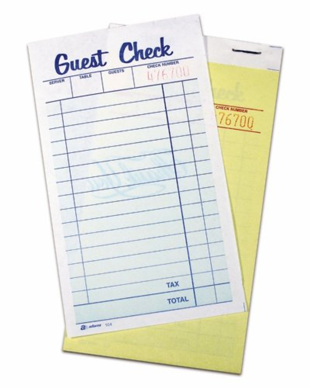 Cardinal Brands 10450SW Guest Check Unit Set, Carbonless Duplicate, 6 7