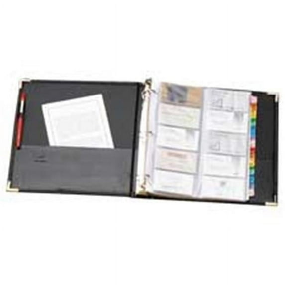 Cardinal Brands- Inc Business Card Ring Binder - Black - 200 Card Capacity