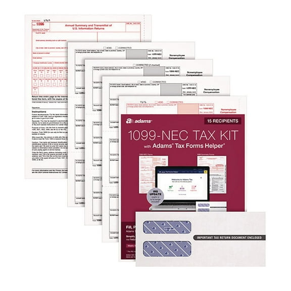 Cardinal Brands Inc. Five-part 1099-nec Online Tax Kit, Five-part Carbonless, 3.66 X 8.5, 15/pack