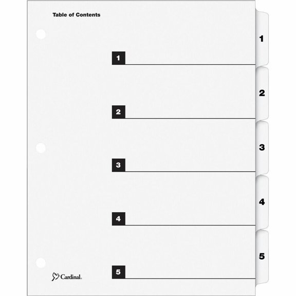 Cardinal, CRD60513, OneStep Numbered Index System, 5 / Set