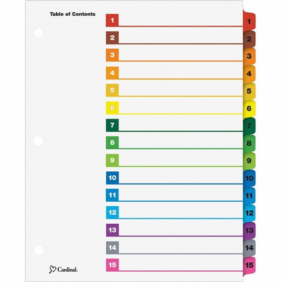 Cardinal, CRD61518, OneStep Index System, 15 / Set