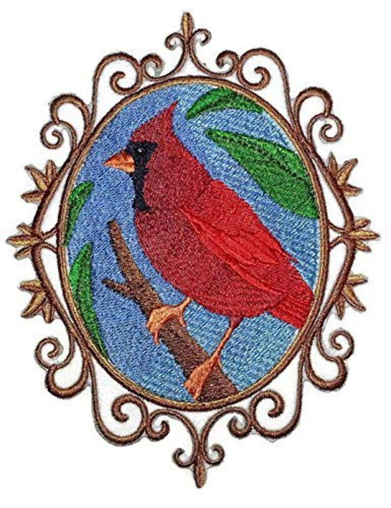 Cardinal Cameo Embroidered Iron on/Sew Patch [5