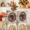 thumbnail image 1 of Cardinal Christmas Chair Covers Set of 4 Rings Bells Snowflakes Winter Wooden Board Chair Back Covers Stretch Removable Washable Slipcovers Protector for Dining Room Kitchen Party Decor, 1 of 5