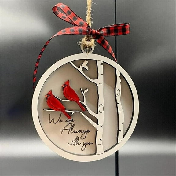 Cardinal Christmas Ornaments Wooden Sympathy Grief Gift Cardinals Memorial Ornament Decorations Holiday Hanging Ornament Tree Decor Supplies for Tree Door Remembrance Condolence Gifts