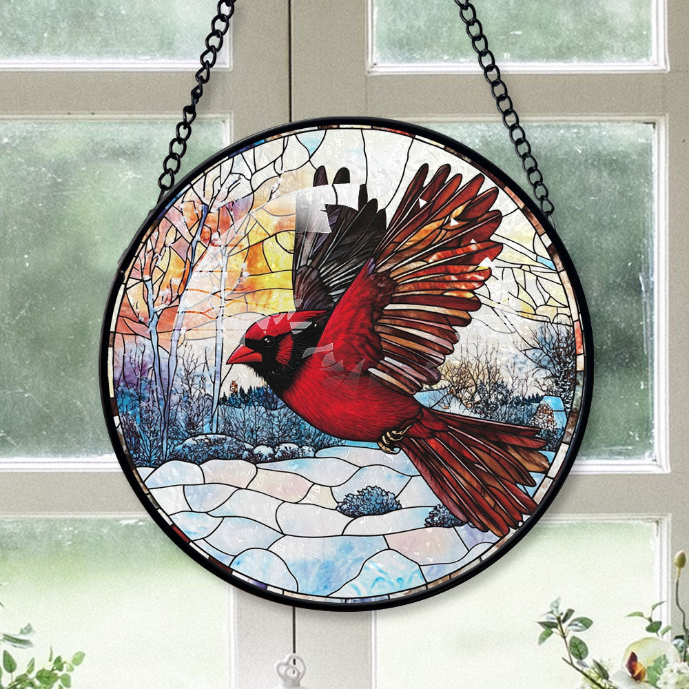 Cardial Windows Racks Cardinal Christmas Suncatchers, Black Cardinal Stained Glass Window ...