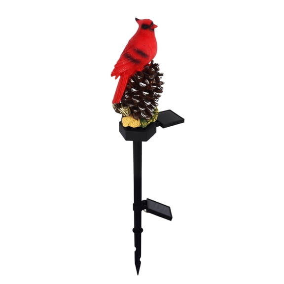 Cardinal Decor Solar Garden Decor Waterproof Red Bird Figurine Solar Stake Lights for Outside Yard, Patio, Lawn, Porch, Cemetery, Grave