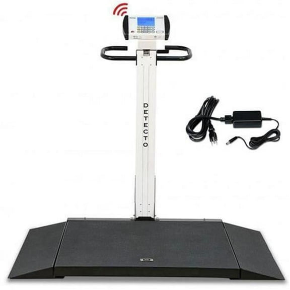 Cardinal & Detecto 6550-AC 1000 x 0.2 lbs x 0.1 kg AC Adapter Portable Digital Folding Column Wheelchair Scale