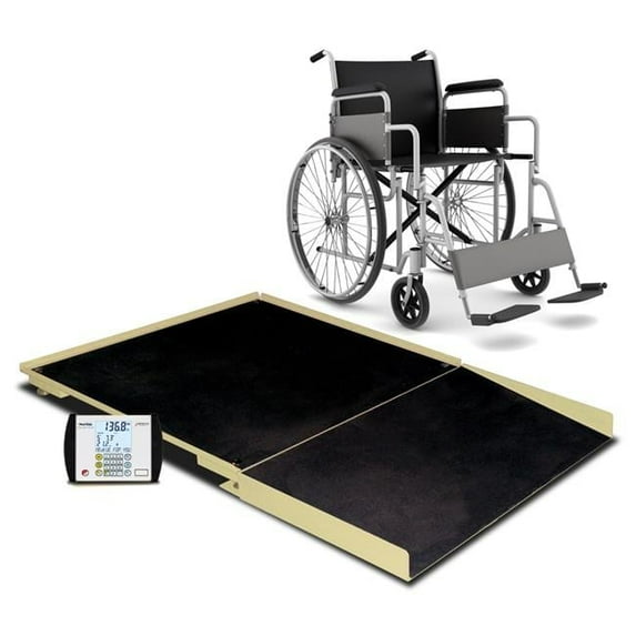 Detecto FHD-133-II-AC 3 x 3 ft. 1000 lbs Ramp MV1 Indicator AC Adapter Floor Scale