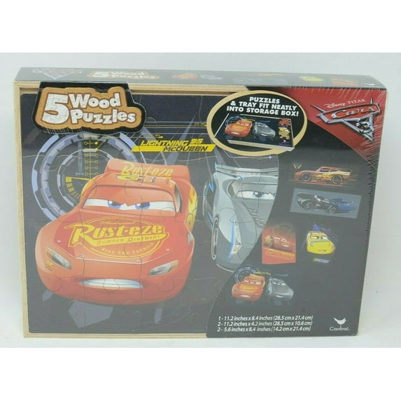 Cardinal Disney PIXAR Cars Jigsaw Puzzles, Wood, 5 Count