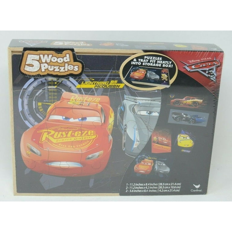 Disney PIXAR Cars 3 Set, Kids Lightning McQueen Vehicles, Wooden