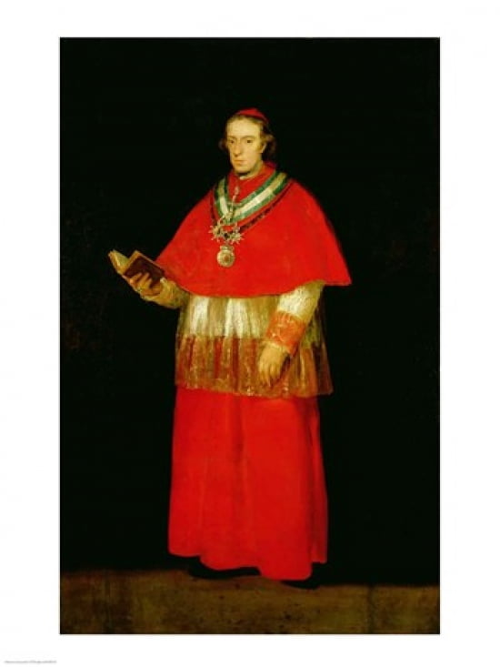 Cardinal Don Luis de Bourbon Canvas Art - Francisco De Goya (18 x 24)