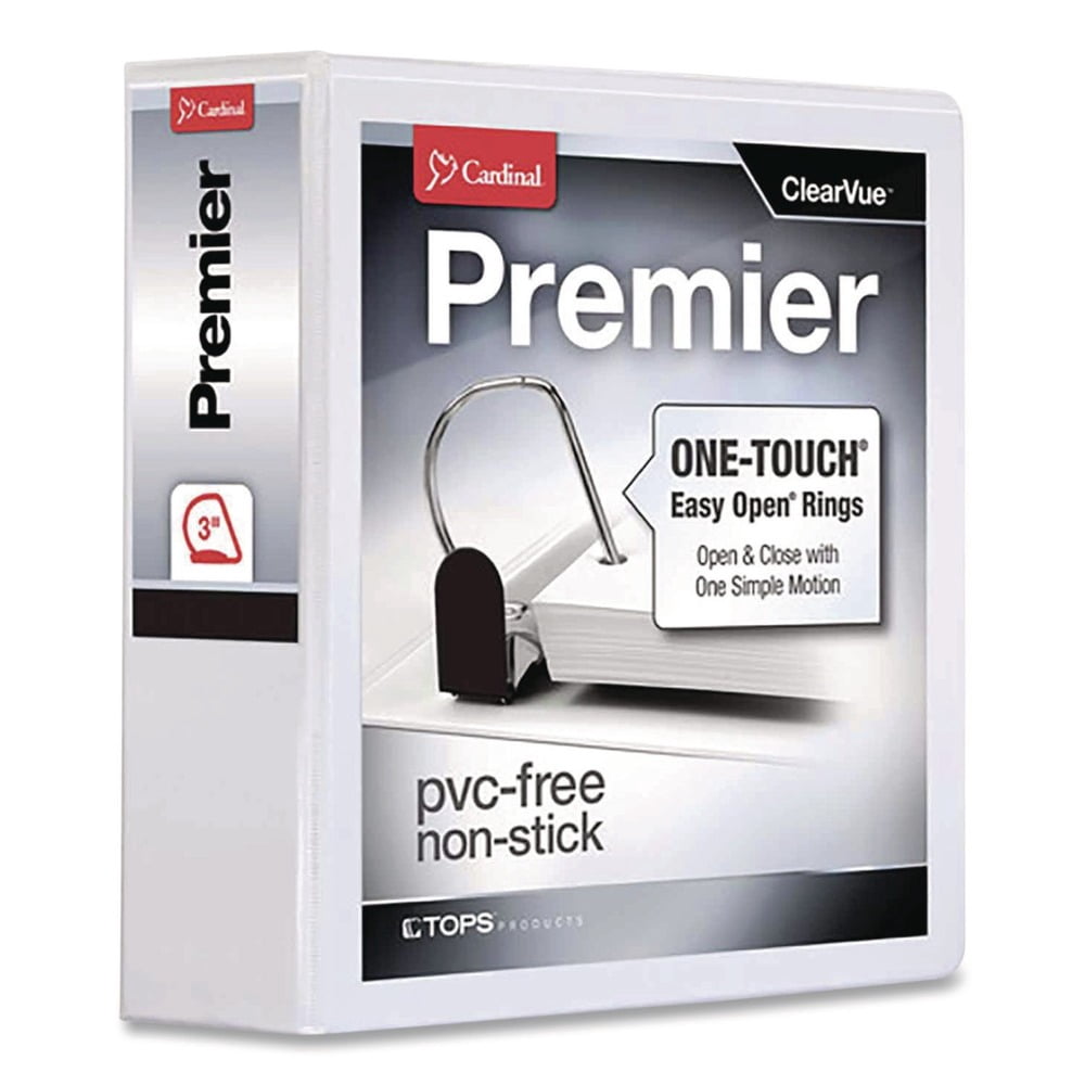 Cardinal Easy-Open ClearVue Locking Slant-D Binder, 3" Cap, 11 x 8 1/2, White