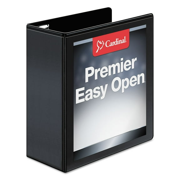 Cardinal Easy-Open ClearVue Locking Slant-D Binder, 4" Cap, 11 x 8 1/2, Black